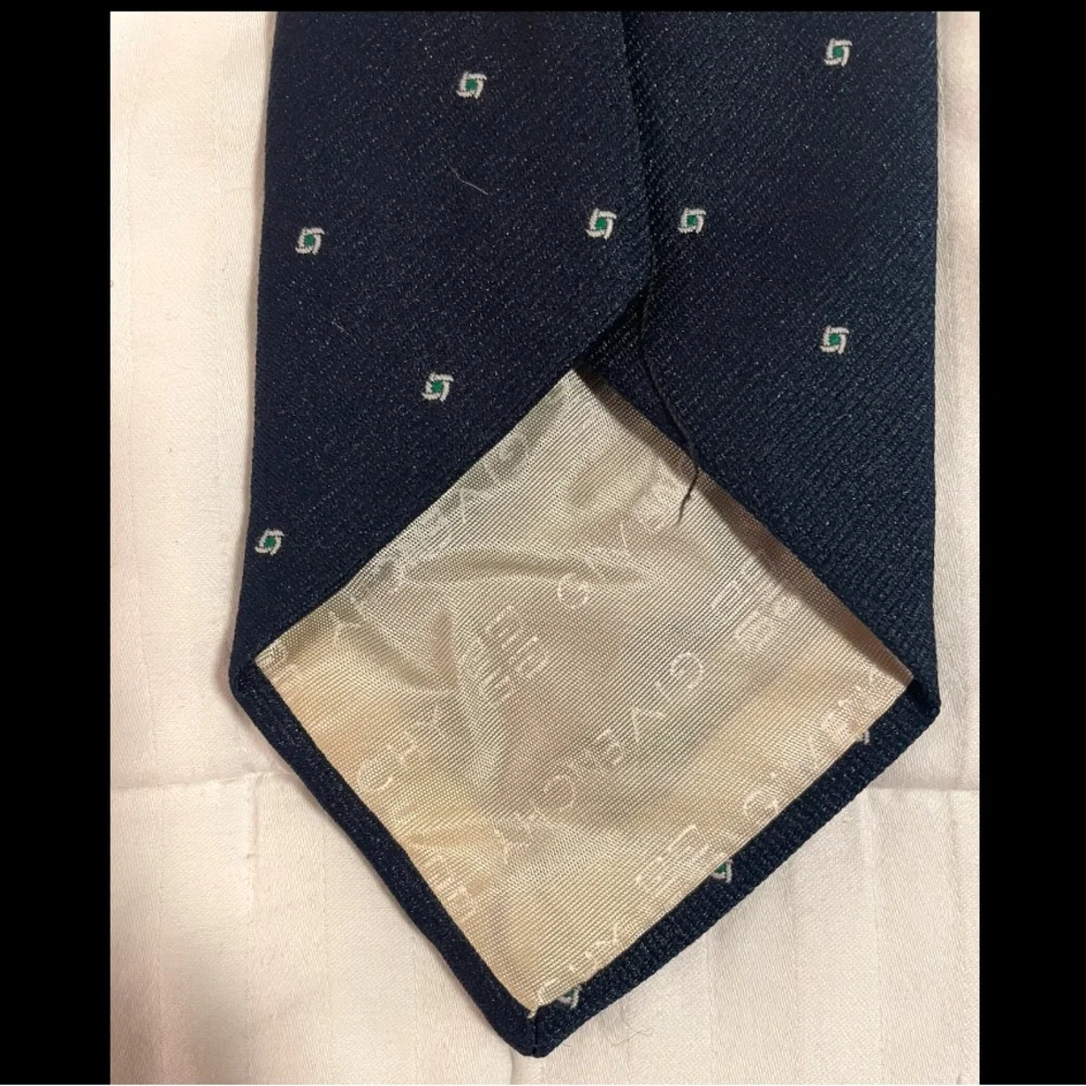 Givenchy Monsieur Tie Mens Navy Blue Geometric Polka Dot Silk Blend Necktie
